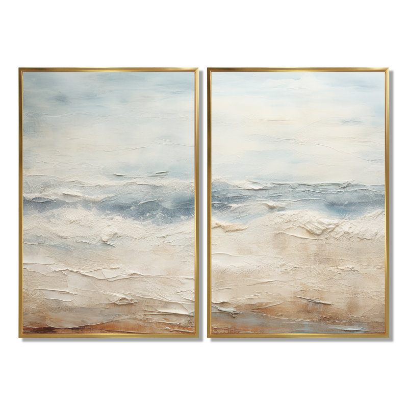 Rasch - impressions sur toile nautiques, Impression encadrée flottante, H 36 po x l 48 po, Doré