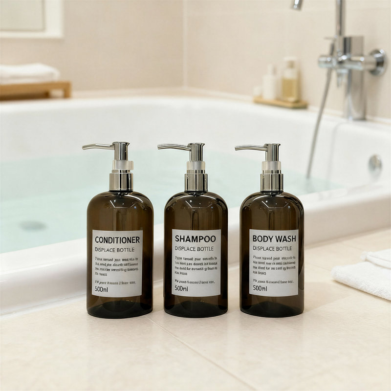 Ensemble de 3 distributeurs de shampooing et revitalisant 16 oz liq. Avec 304 pompes en acier inoxydable