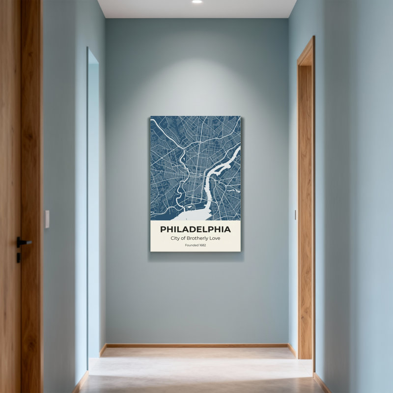 «Scenic & Cityscapes», impression de carte de la ville de Philadelphie, H 24 po x l 16 po