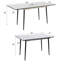 Table de salle à manger extensible de 47 à 63 po avec motif en marbre blanc, pieds en métal noir pour 2 tables de 6 à 63 po, offrant beaucoup d'espace
