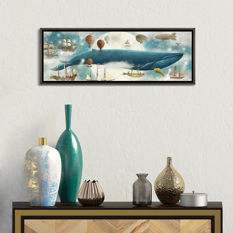 «In the Clouds II» par Terry Fan - impression panoramique sur toile, Toile avec cadre gris, H 12 po x l 36 po x P 1,5 po