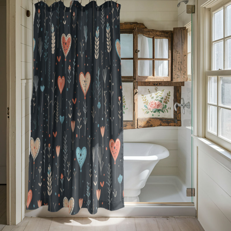 Tender Patterns - Rideau de douche Premium, H 74 po x l 71 po
