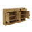 59.1" Sideboard Buffet With 3 Drawers & 4 Doors, White Storage Cabinet With Adjustable Shelf & Open Compartments-402509469