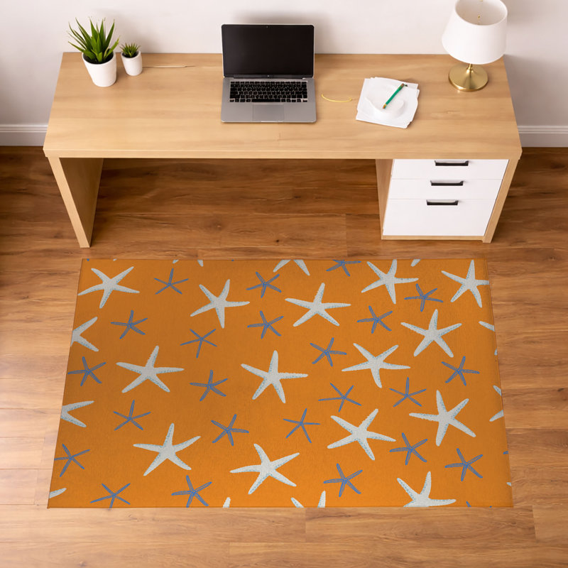 Tapis de bureau léger et antidérapant Starfish, L 36 po x P 24 po, Orange