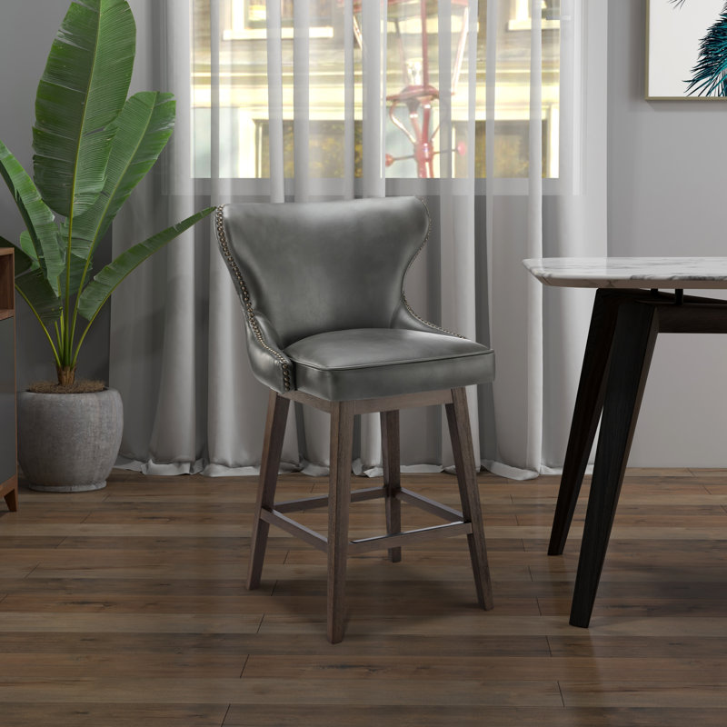 Caraline Swivel Counter & Bar Stool, Counter Stool (26" Seat Height), Wax Sand