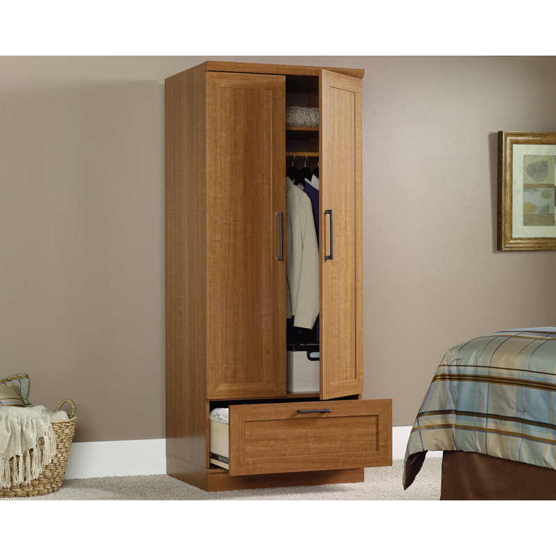 Sienna Oak Finish Tall Wardrobe with Adjustable Shelf
