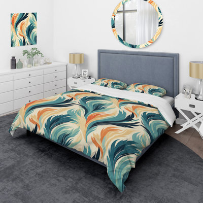 Metropolitan Ikat Swirl Oasis Box Stitch Abstract Duvet Cover