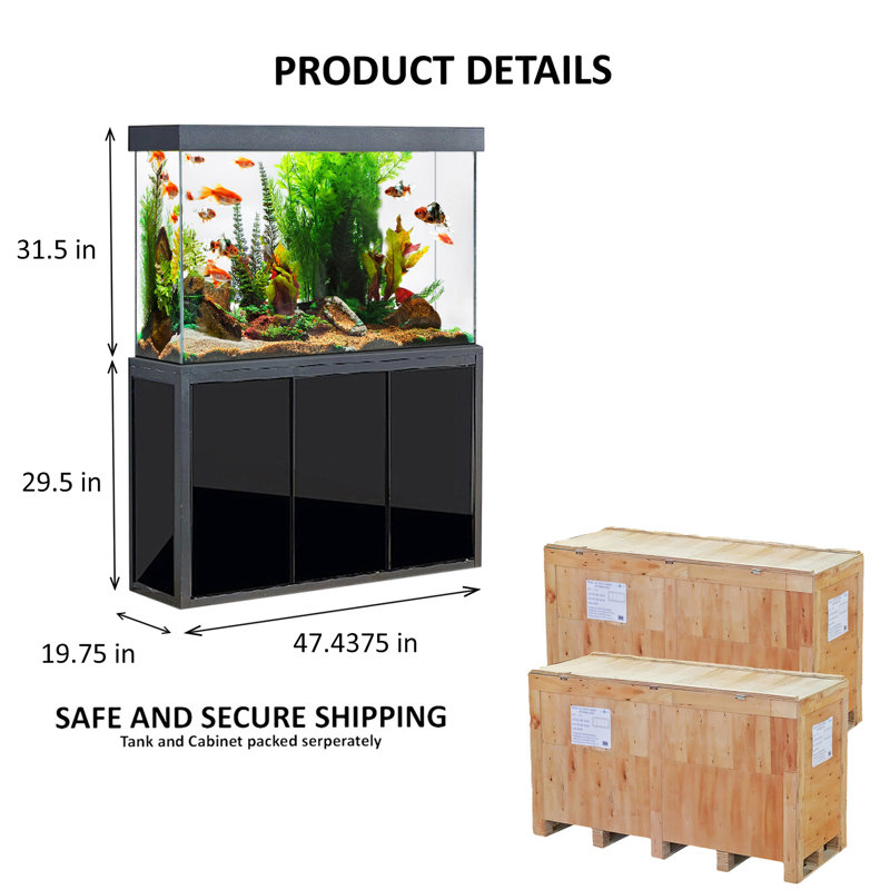 Aquarium en verre trempé 135 gallons Aqua Dream - noir