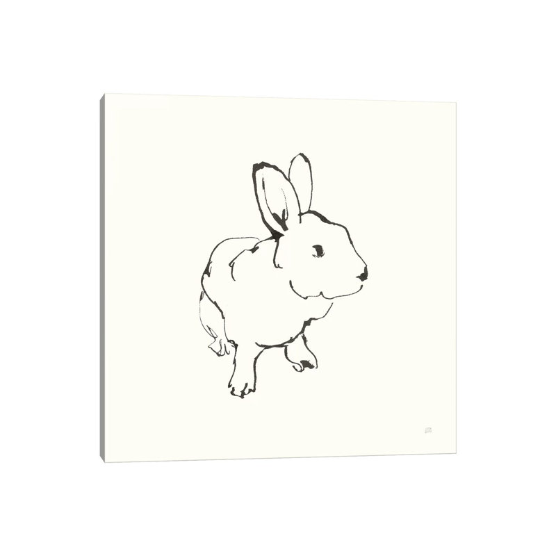 Line Bunny II by Chris Paschke - Painting on Canvas, 93.98cm H x 93.98cm W x 3.81cm D, Wrapped Canvas