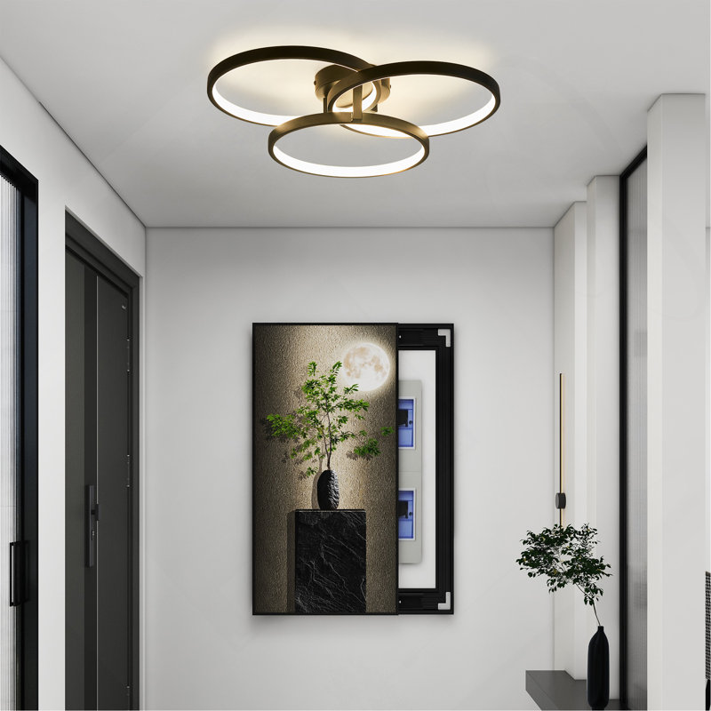 Plafonnier moderne DEL noir 20 po