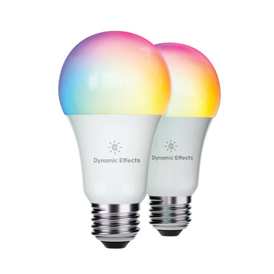 Ampoule DEL GE A19 GE GEync Dynamic Effect, compatible avec la matière, changement de couleur (paquet de 2)