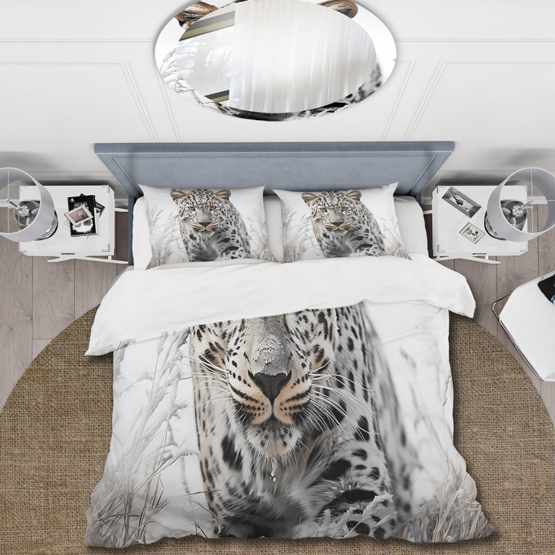 Jungle Leopard Stalk I - Ensemble de housse de couette animaux - Microfibre de polyester
