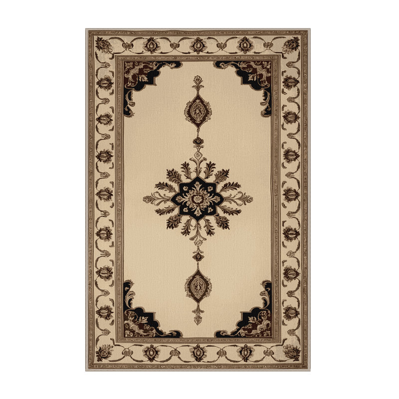 Machine Washable French Brown Area Rug, Runner 2' x 4'