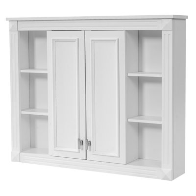 Armoire à pharmacie, armoire de rangement murale pour salle de bain, avec 1 tablette réglable, armoire à pharmacie murale pour la salle de bain, charnières à fermeture douce, portes battantes