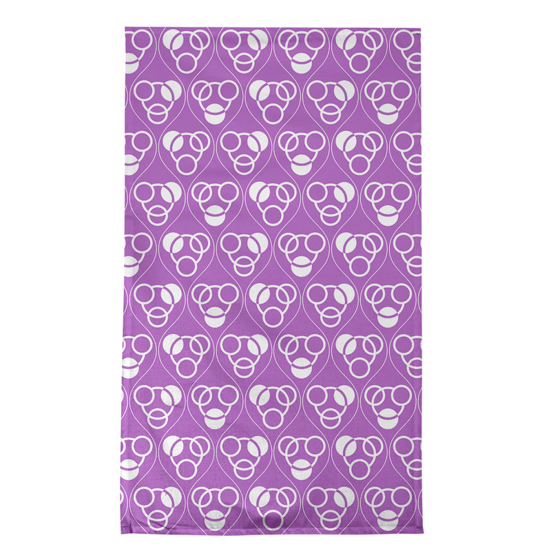 Torchon Circles and Waves, Mauve/blanc, Croisé en coton