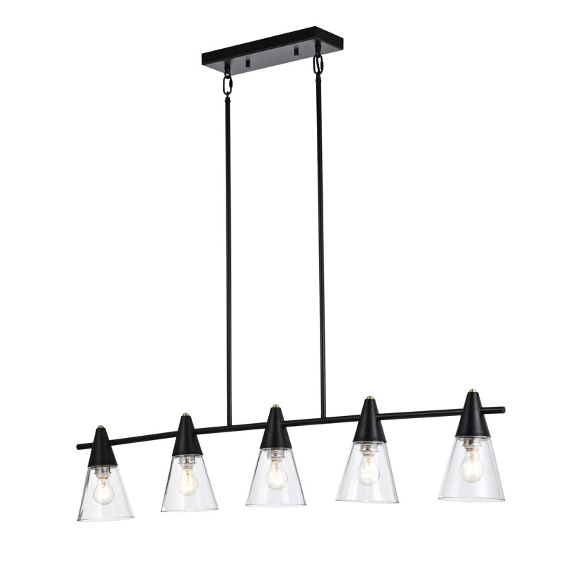 Luminaire suspendu linéaire unique et remarquable à 5 lumières Ryebrook