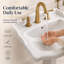 Lavabo classique sur pied en céramique blanche - Vasque à colonnes vintage autoportante, rebord surélevé, finition brillante - Entraxe de robinetterie 3 trous de 8 pouces (trous de 8 pouces)