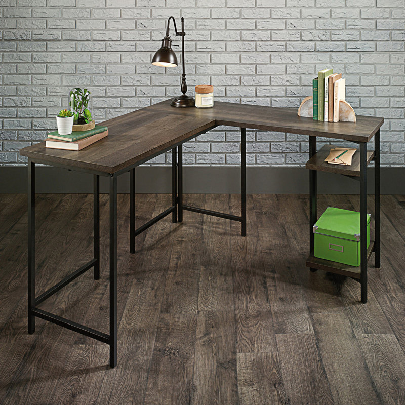 L-Shaped Desk With Adjustable Shelves