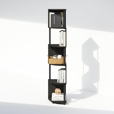 5-Tier Zigzag Corner Shelf, Modern Geometric S-Shape Bookshelf For Home Storage, Space-Saving Design For Living Room, Office, And Bedroom Organization