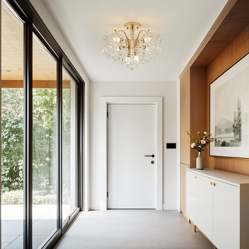 Plafonnier encastré en cristal 6 lumières