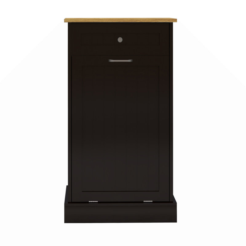 Armoire à déchets inclinable à un tiroir et à un compartiment Mellal