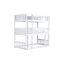 Lit superposé triple détachable en blanc - fabrication en bois d'hévéa avec échelles et garde-corps pour la chambre à coucher