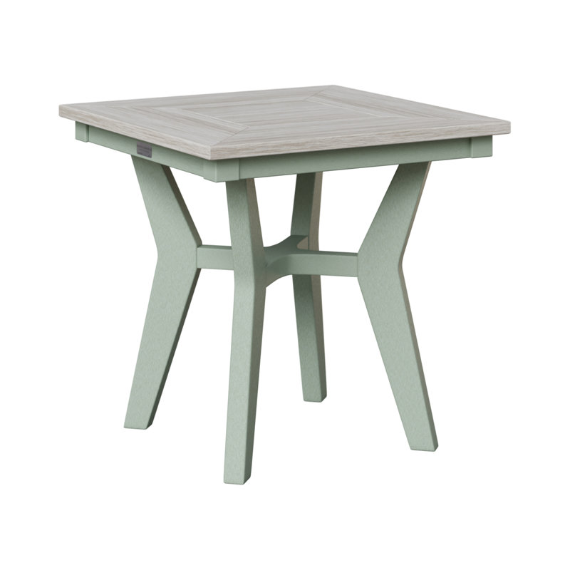 Mayhew Outdoor Square Side Table, Seashell, Seafoam