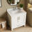 30" Fully Assembled Bathroom Storage Vanity Sink Cabinet with Ceramic Top, 2 Doors & 1 Drawer and Faucet Hole