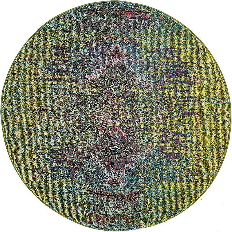 Abstract Indoor Rug, Round 8'