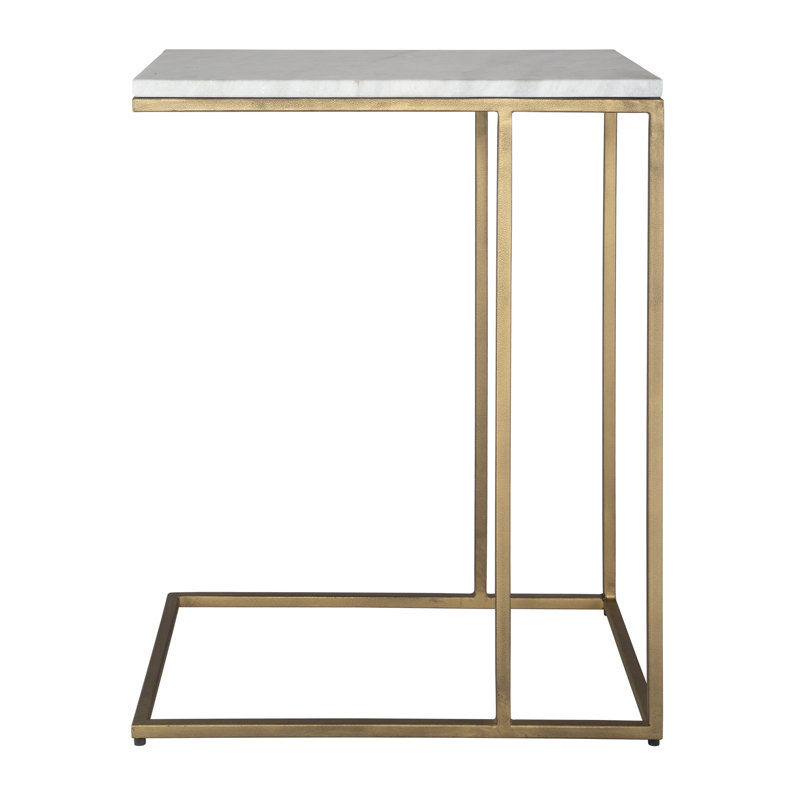 Clinton Marble End Table, Brass