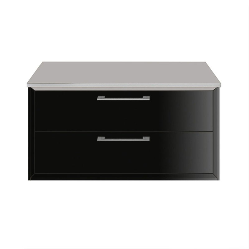 Gemelli 24" W x 12" H Wall Mounted Bathroom Cabinet, Gloss Black