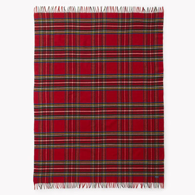 Stewart Plaid Wool Throw Blanket