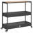 17 Stories Bar Cart 3-Tier Poly Rattan And Solid Wood Acacia-131489018
