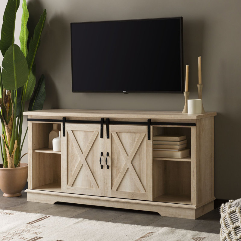Meuble télé 58 po Farmhouse, H 28 po x L 58 po x l 15,5 po, Gris