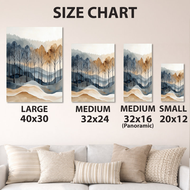 Forêt d'Ambre I - Tableau mural Forêt, Impression sur métal, H 40 po x l 30 po