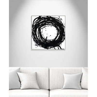 Energetic Swirl 1 Piece Floater Frame Wall Art on Canvas