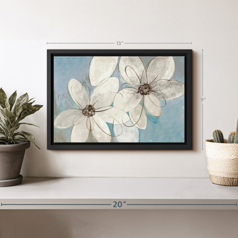 Impression sur toile bleue et neutre, H 9 po x l 13 po