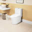 Toilette allongée en céramique 1,1 / 1,6, 15,55 po de hauteur, blanc, siège à fermeture en douceur, et une