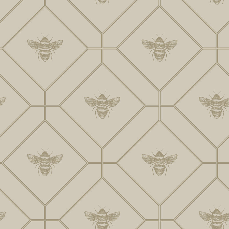 Caddo 53cm x 10.5cm Metallic Wallpaper Roll, Taupe