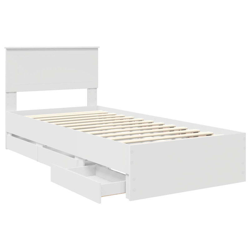 Bed, European Single (90 x 200 cm), White