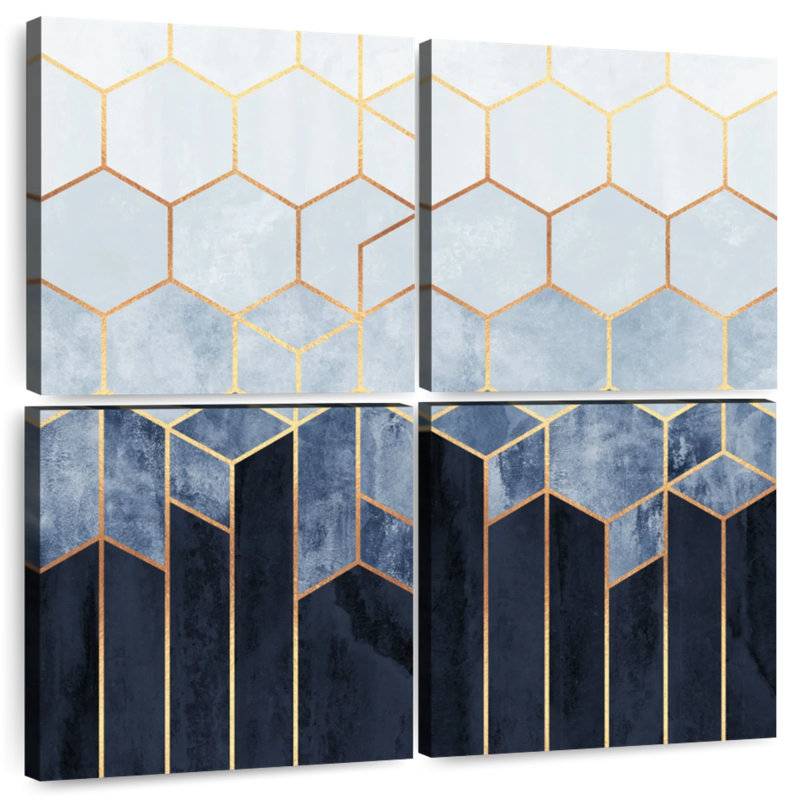 Avery Soft Blue Hexagons, 26" H x 26" W