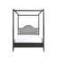 Upholstered Headboard Canopy Queen Size Bed, Wooden Bedroom Gadgets, Brown Finish, With & Rails Upholstery Utensils,-1165687302