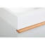 Meuble-lavabo mural blanc de 24 po pour salle de bain, lavabo en acrylique, glissières de tiroir à fermeture en douceur, poignées en bois véritable deux couleurs, installation de salle de bain à finition mate, glissières silencieuses, personnalisable-220852286