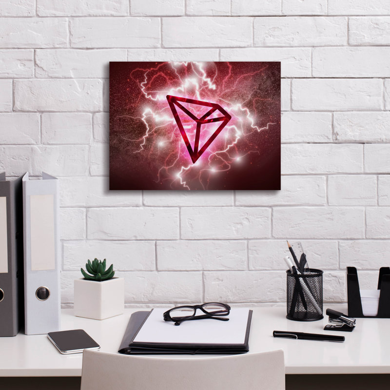 «Crypto Eclipse Tron Trx», art mural sur toile, H 12 po x l 16 po x P 0,75 po