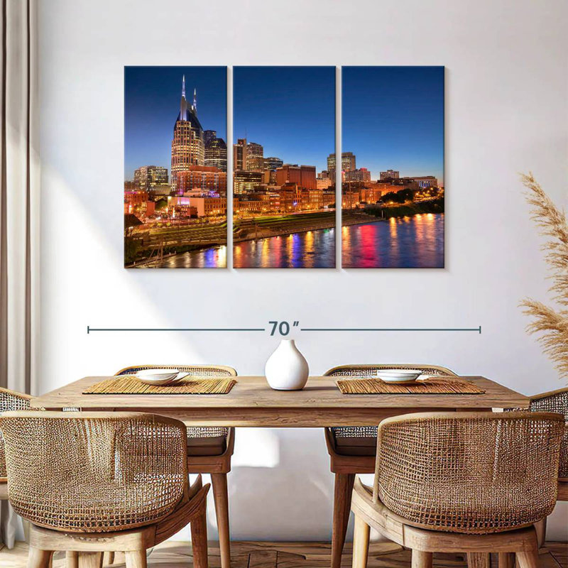 Lumières Sirci du centre-ville de Nashville, H 36 po x l 57 po