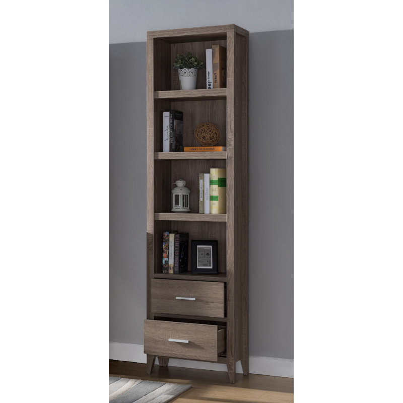 Particle Board 82'' H Media Cabinet, Dark Taupe