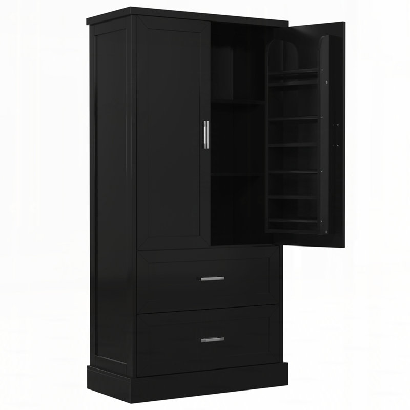 Bathroom Storage Cabinet with Adjustable Shelf, Black