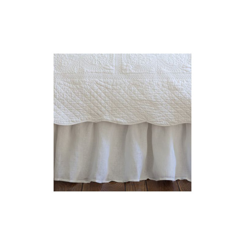 Voile 18" Bed Skirt, Queen, Cream
