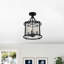 Plafonnier semi-encastré 4 lumières cristal noir
