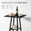 Table de bar, table de pub à 2 niveaux, table à hauteur de comptoir avec rangement, petite table de salle à manger de cuisine, table de bar pour le salon-1343936081